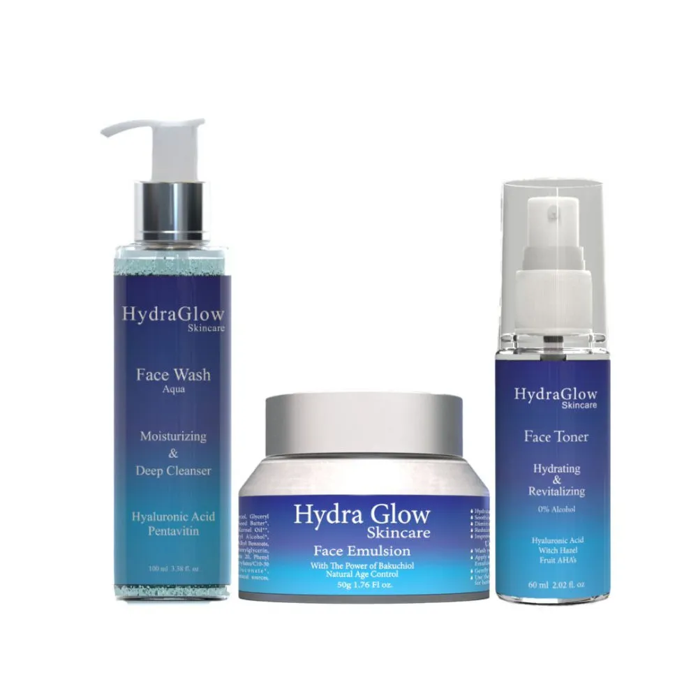 HydraGlow Hydrating Age Control Formula - Face Emulsion+Face Toner+Face Wash Gel