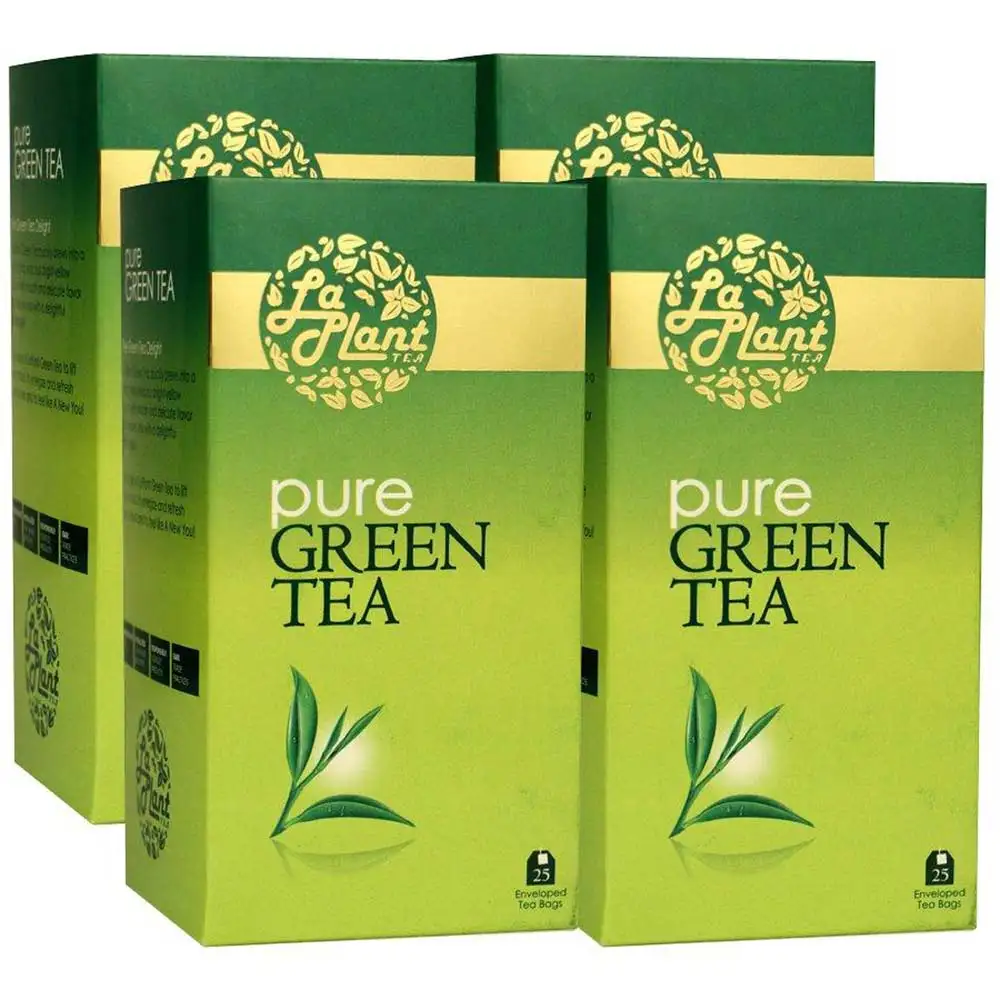 Laplant Pure Green Tea,  25 Piece(s)/Pack  Unflavoured(Pack of 4)