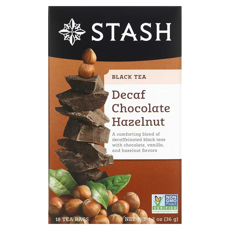 Black Tea, Chocolate Hazelnut, Decaf, 18 Tea Bags, 1.2 oz (36 g)