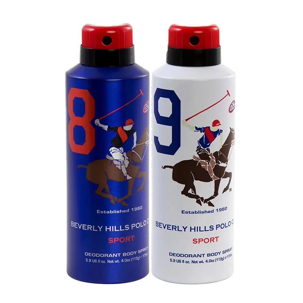 Beverly Hills Polo Club Sport Number Eight & Nine Deo Combo For Men (pack Of 2)