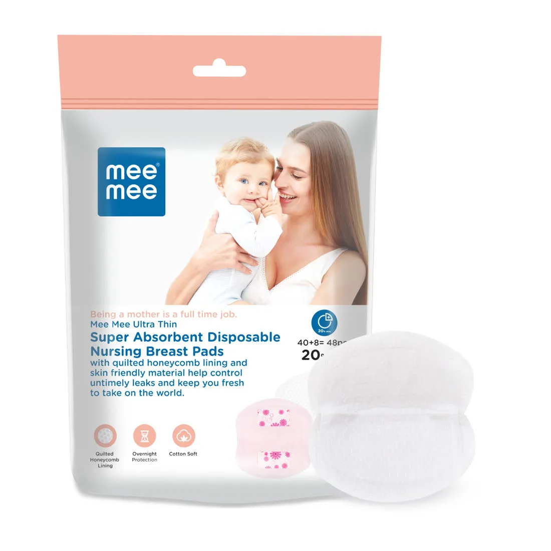 Mee Mee Ultra Thin Super Absorbent Disposable Nursing Breast Pads - 48 Pcs