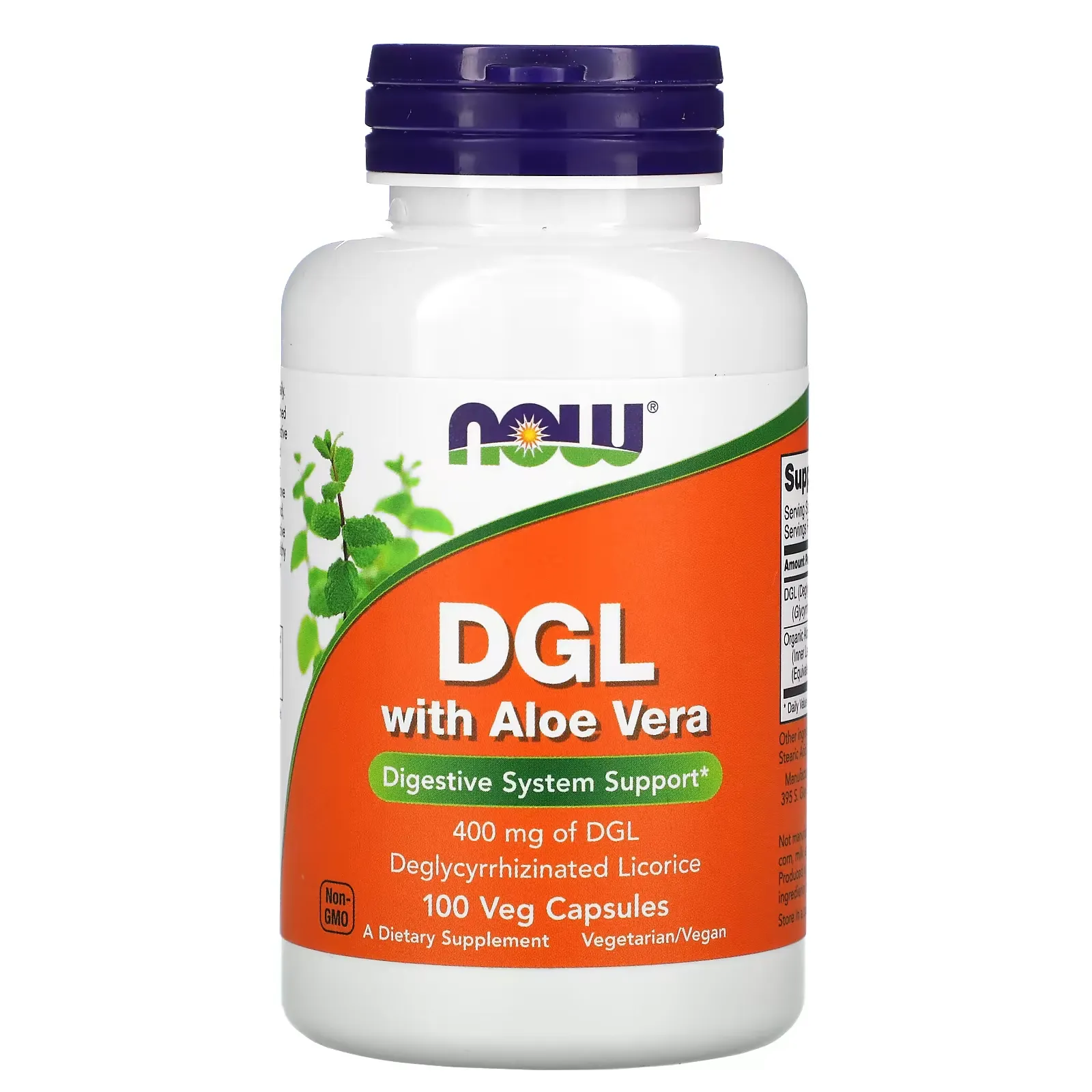 DGL with Aloe Vera, 400 mg, 100 Veg Capsules