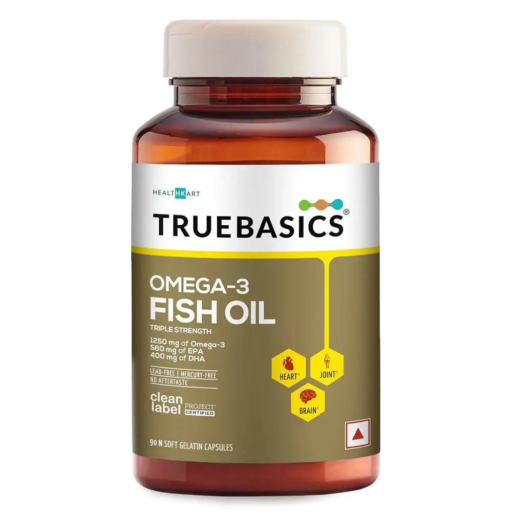 TrueBasics Fish Oil with 1250mg Omega-3 560mg EPA 400mg DHA,  90 capsules