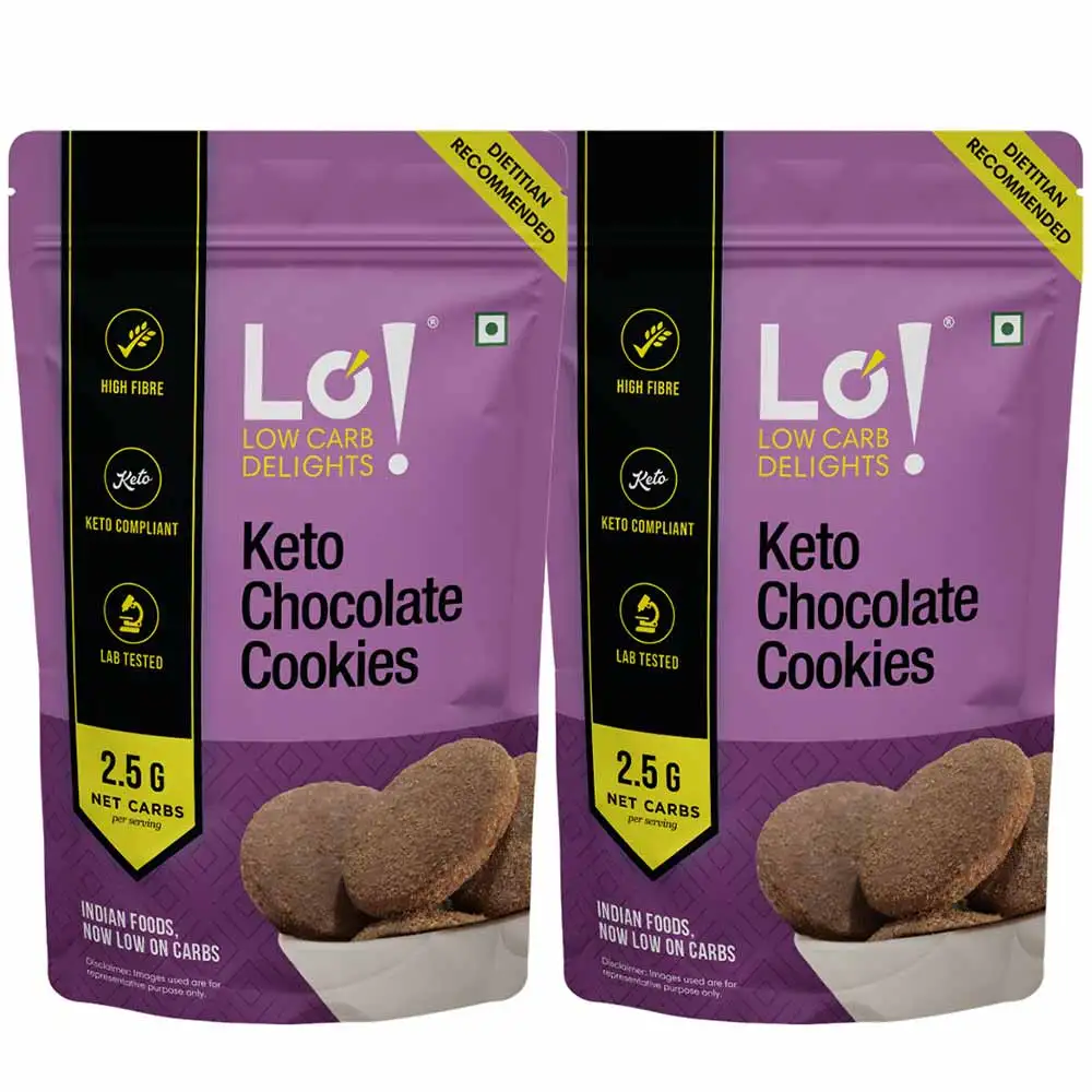 Lo! Foods Keto Cookie,  Chocolate (Pack of 2)  200 g