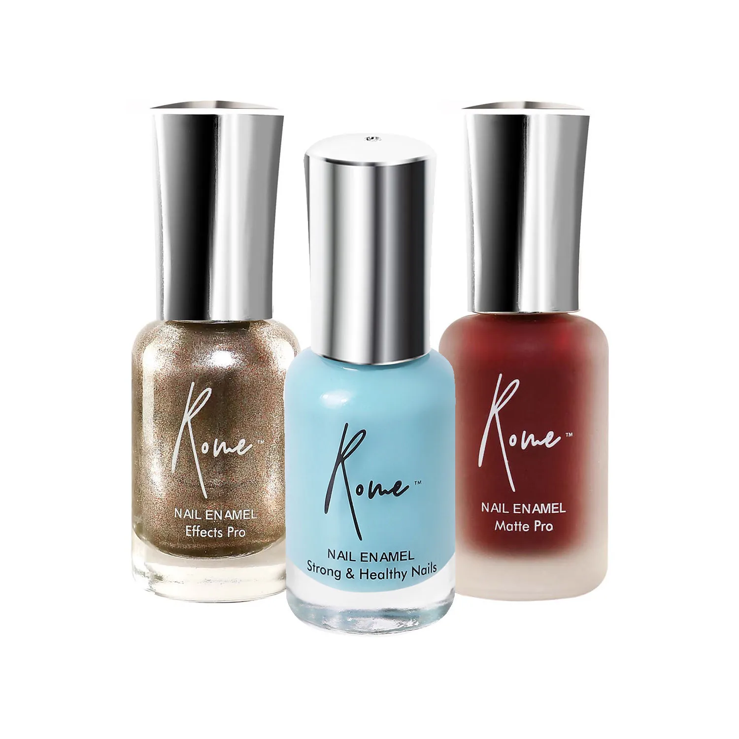 Rome Nail Enamel Set Of 3 (Turkish Blue+ Scarlet+ Copper Dust)