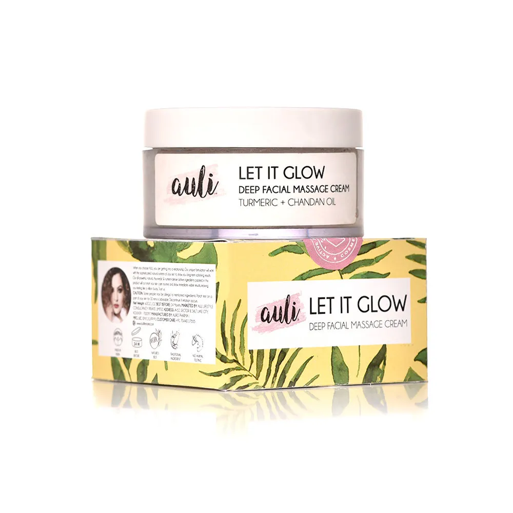 Auli Let It Glow Deep Facial Massage Cream with Turmeric + Chandan Oil