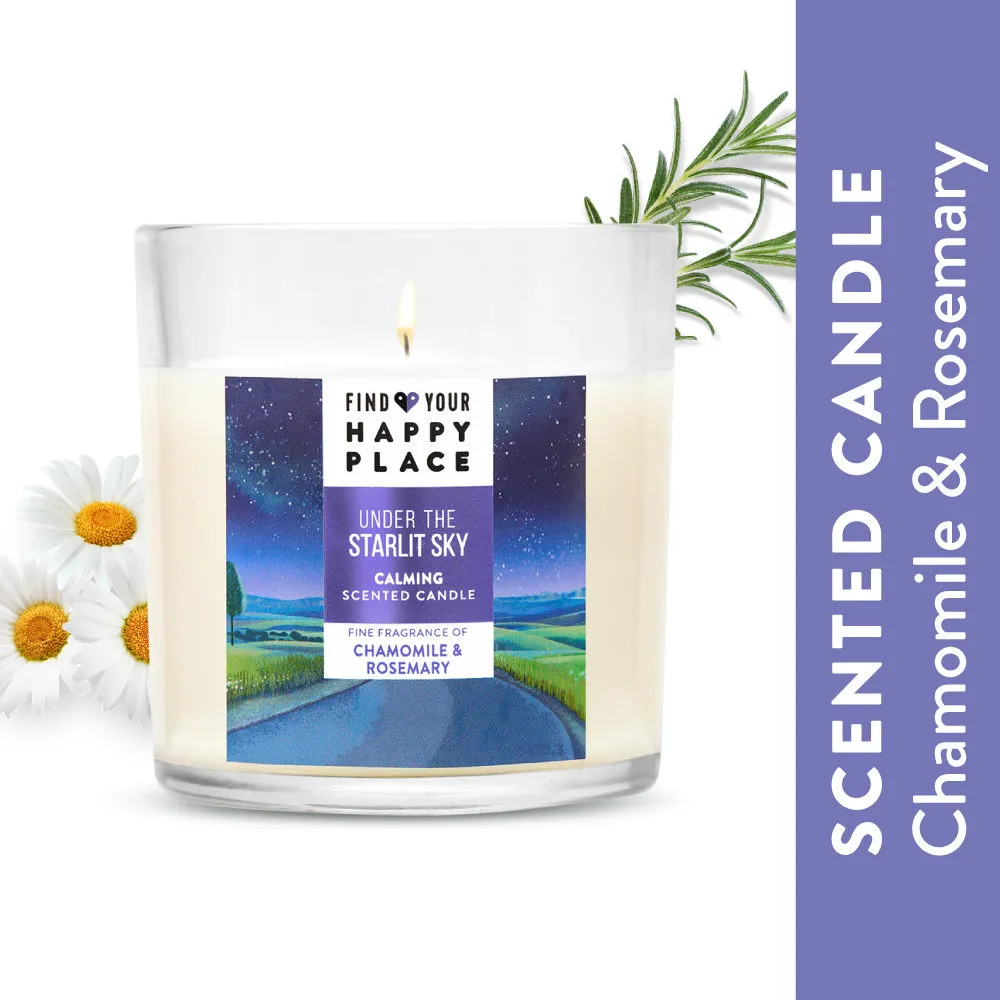 Find Your Happy Place - Under The Starlit Sky Scented Candle Chamomile & Rosemary Pure Soy Wax