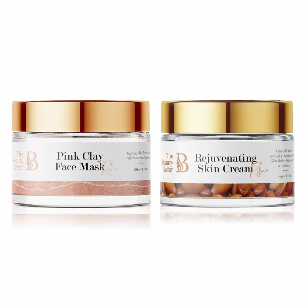 The Beauty Sailor Rejuvenating Skin Cream 50 g & Pink Clay Face Mask Combo,  100 g  Anti Ageing