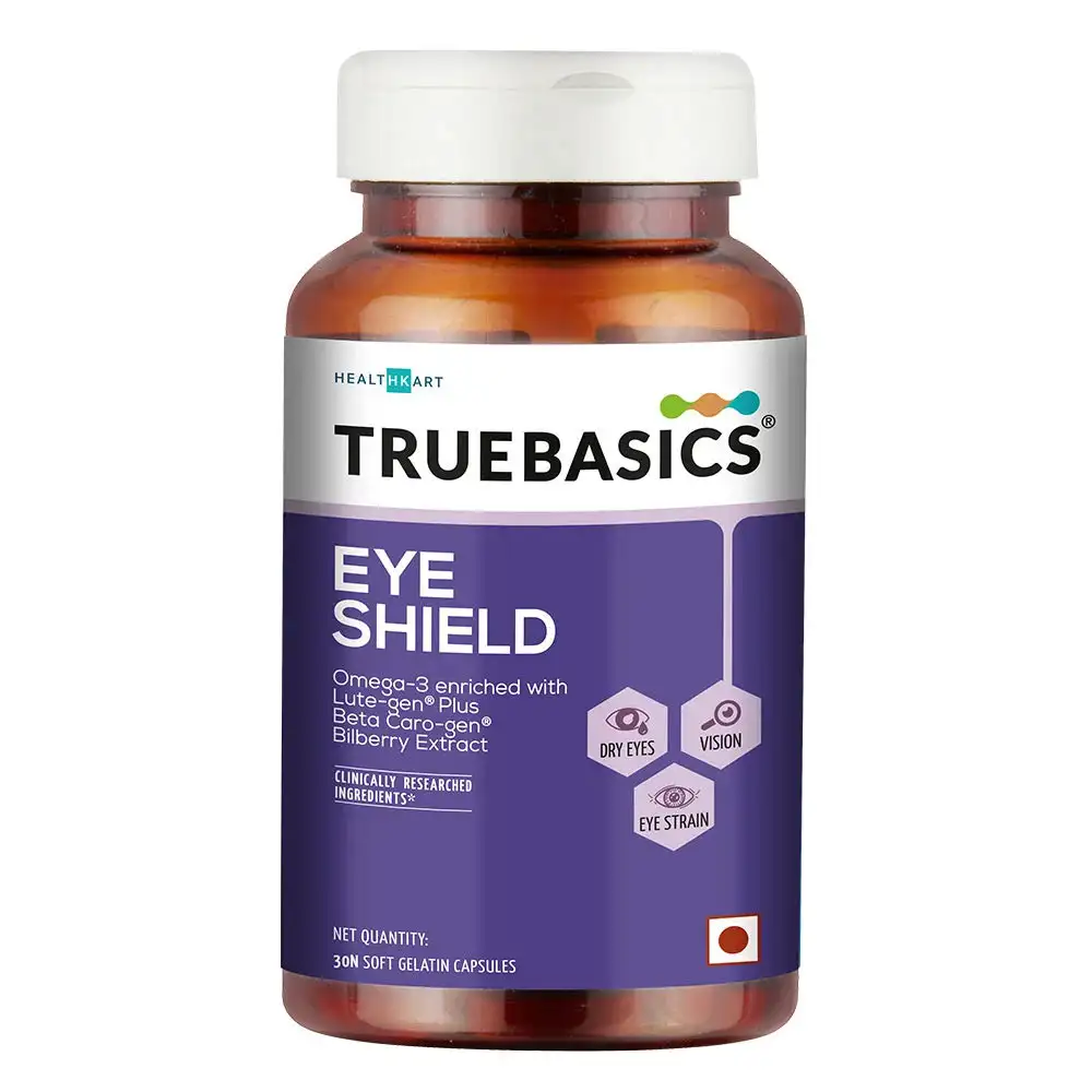 TrueBasics Eye Shield with Lute-gen Plus Beta Caro-gen Bilberry Extract OP,  30 capsules