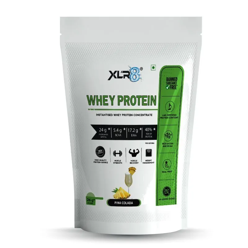 XLR8 Sports Nutrition Whey Protein With 24g Protein- 5.4g BCAA - Pina Colada