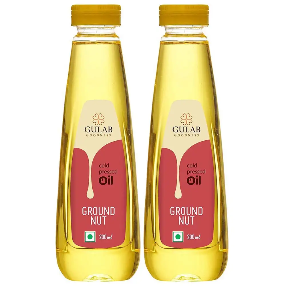 Gulab Cold Pressed Oil Groundnut (Pack of 2),  0.2 L