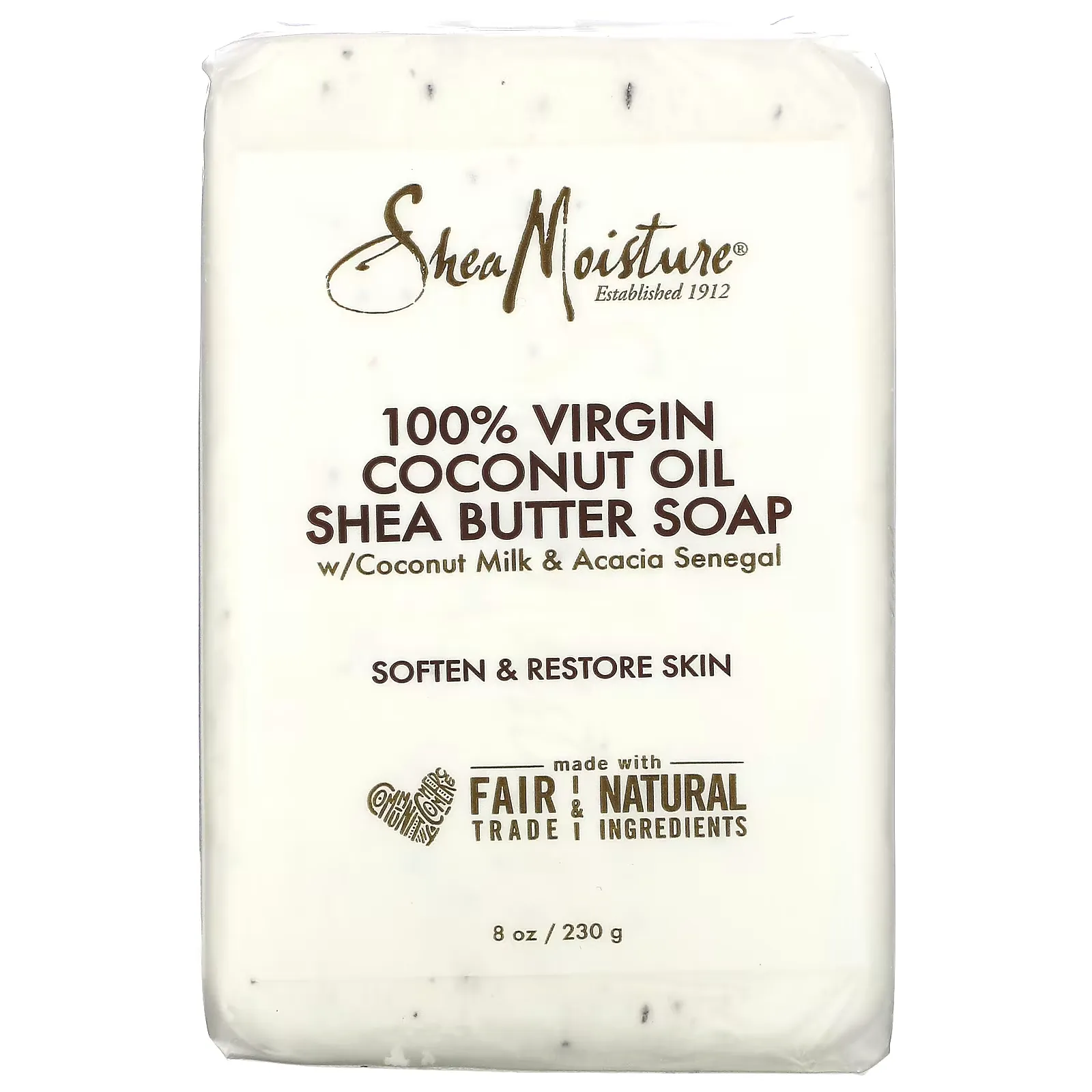 100% Virgin Coconut Oil Shea Butter Soap, 8 oz (230 g)