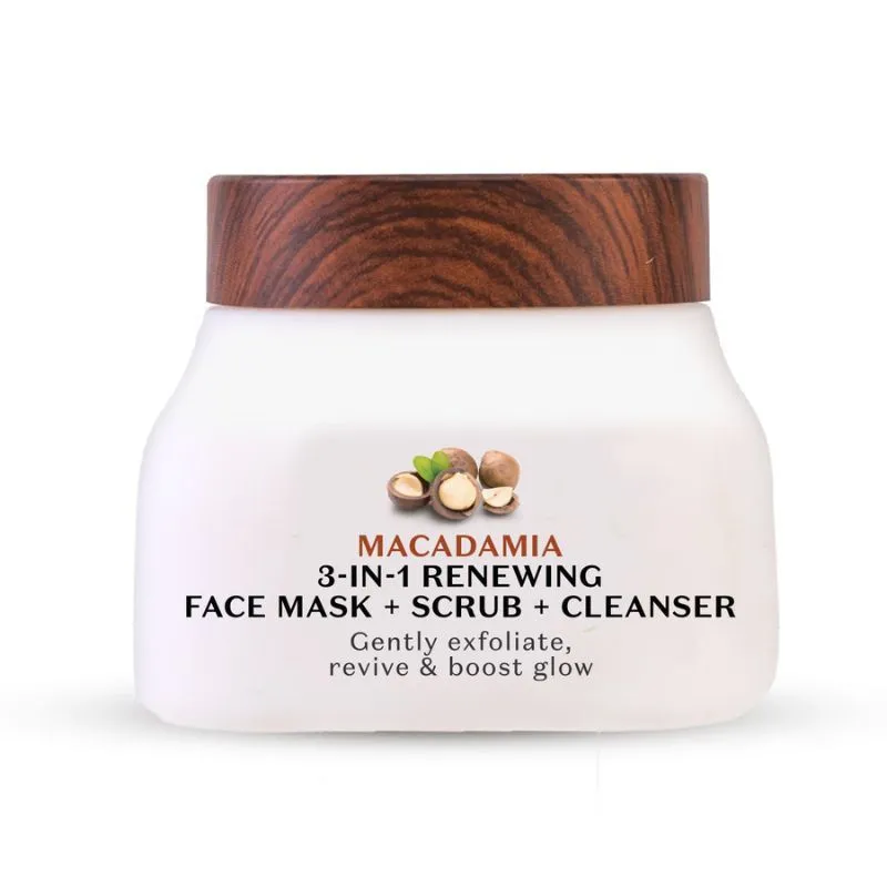 PureSense Macadamia 3-in-1 Revitalising Face Mask Scrub and Cleanser for Cleansing Pores