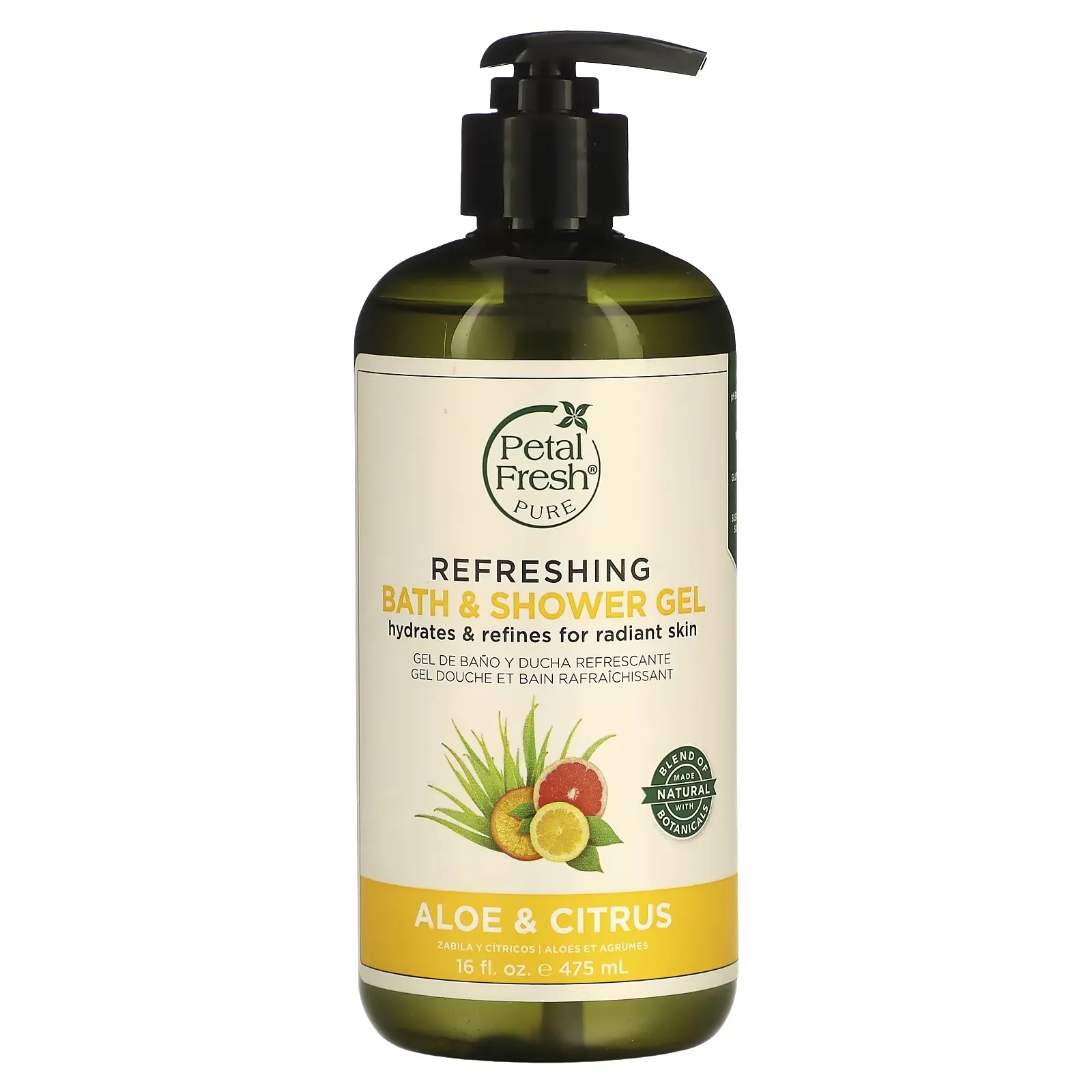 Pure, Refreshing Bath & Shower Gel, Aloe & Citrus, 16 fl oz (475 ml)