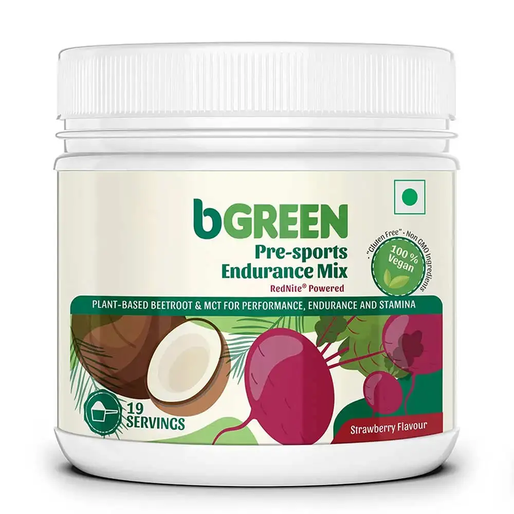 bGREEN Pre-sports Endurance Mix by MuscleBlaze,  0.55 lb  Strawberry