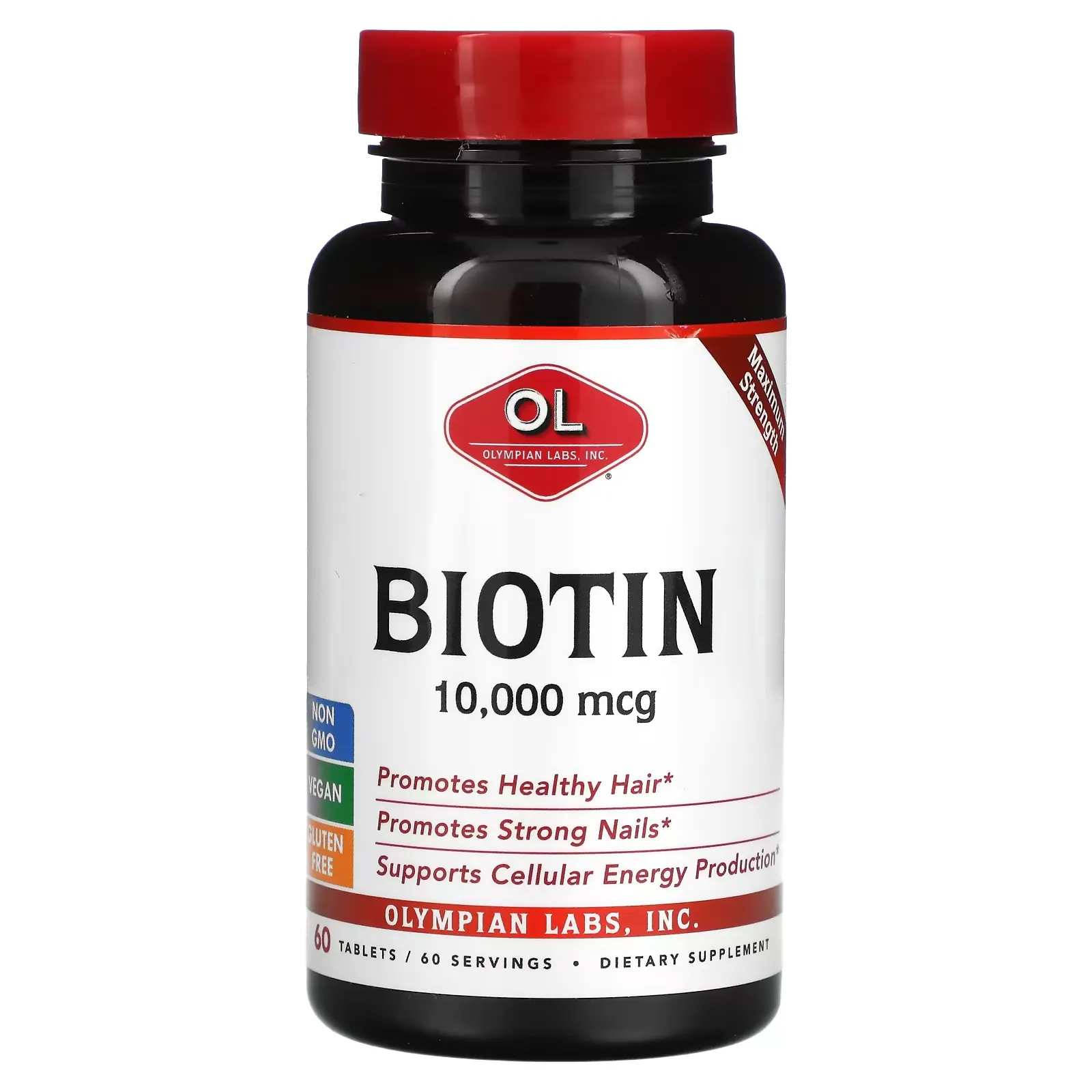 Biotin, 10,000 mcg, 60 Tablets