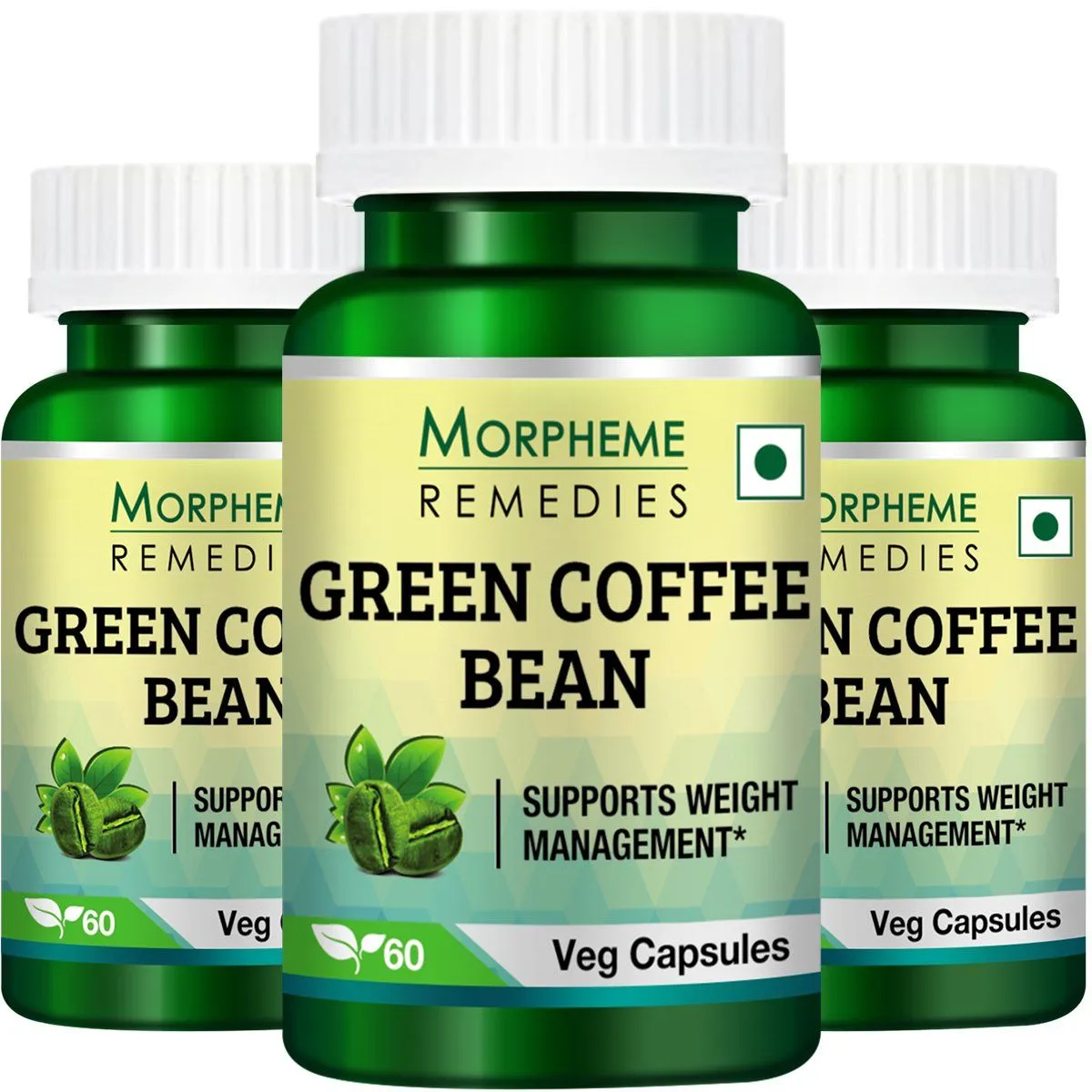 Morpheme Remedies Green Coffee Bean Extract 60 Veg Capsules (Pack Of 3)