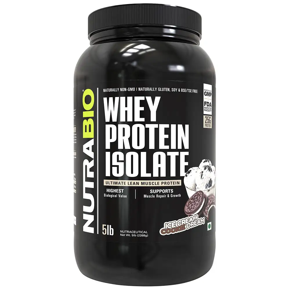 NutraBio Whey Protein Isolate,  5 lb  Ice Cream Cookie Dream