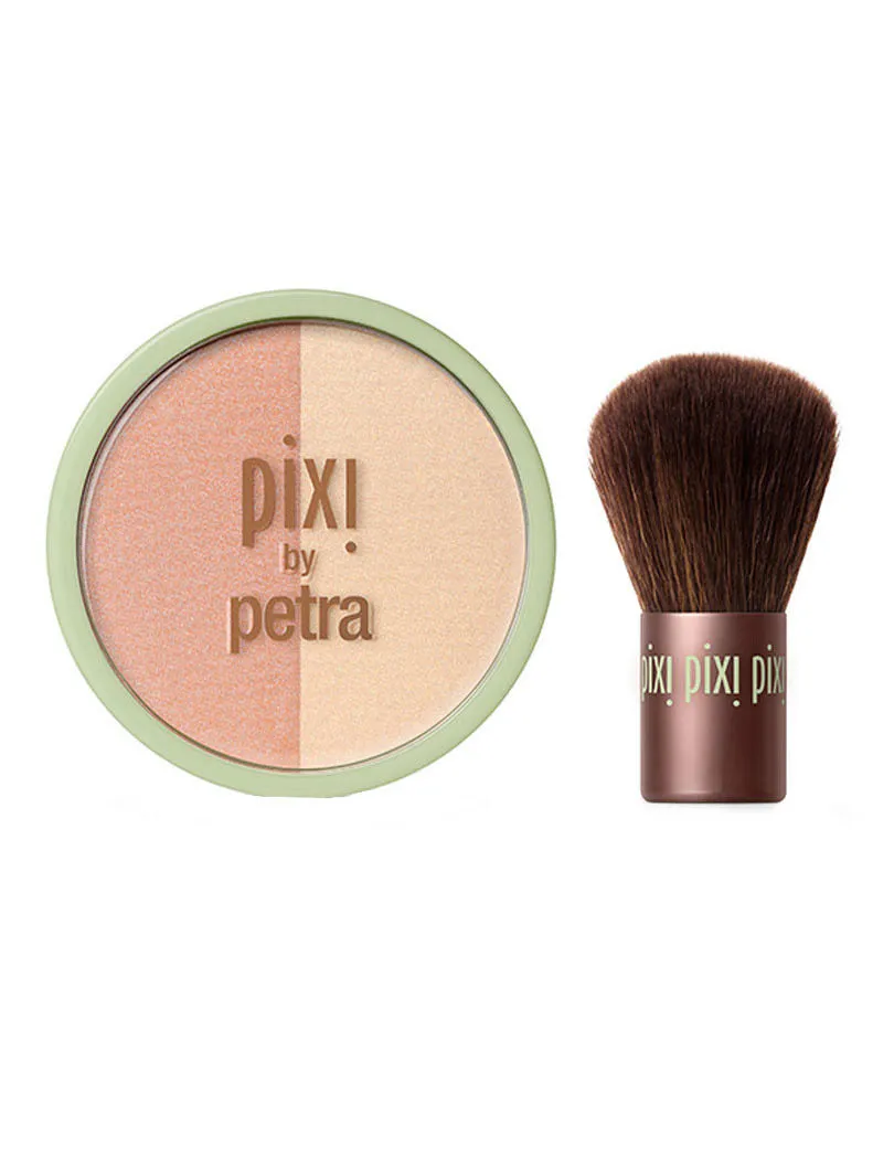 PIXI Beauty Blush Duo + Kabuki - Peach Honey