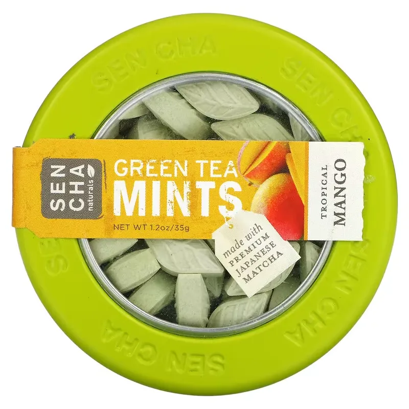 Green Tea Mints, Tropical Mango, 1.2 oz (35 g)