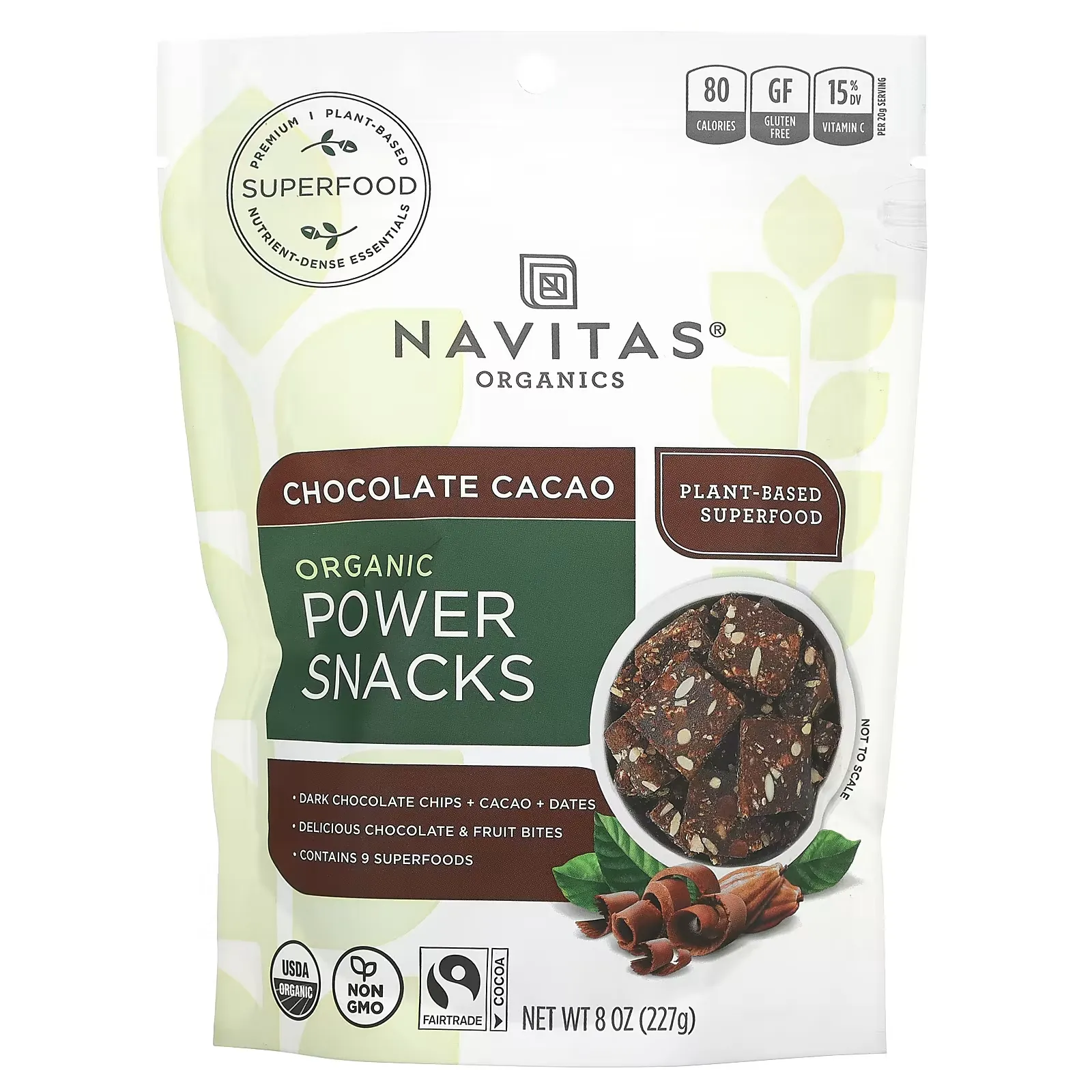 Organic Power Snacks, Chocolate Cacao, 8 oz (227 g)