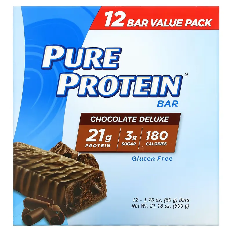 Protein Bar, Chocolate Deluxe, 12 Bars, 1.76 oz (50 g) Each