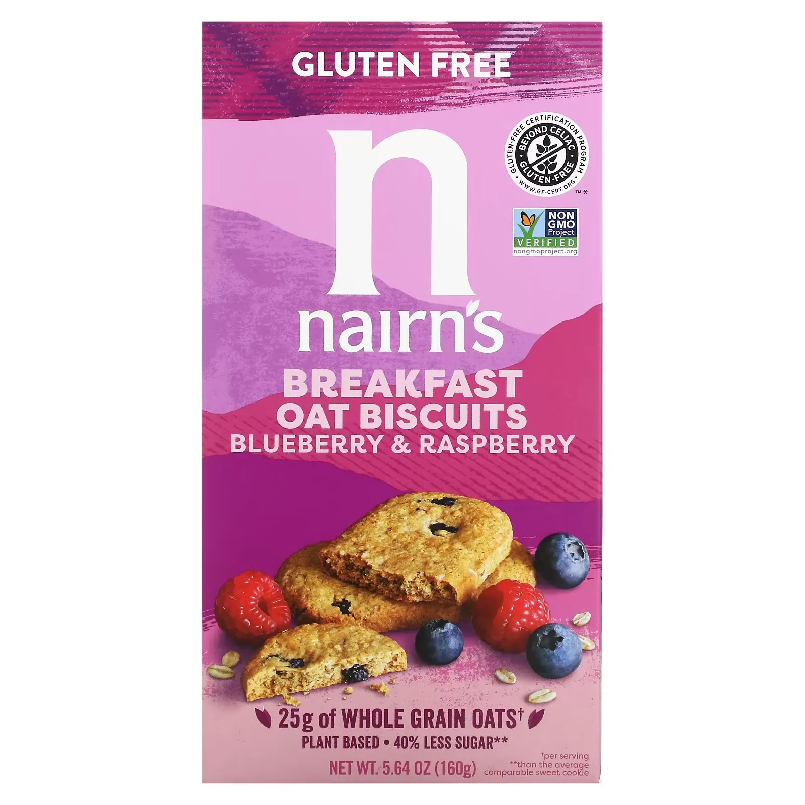 Breakfast Oat Biscuits, Blueberry & Raspberry, 5.64 oz (160 g)