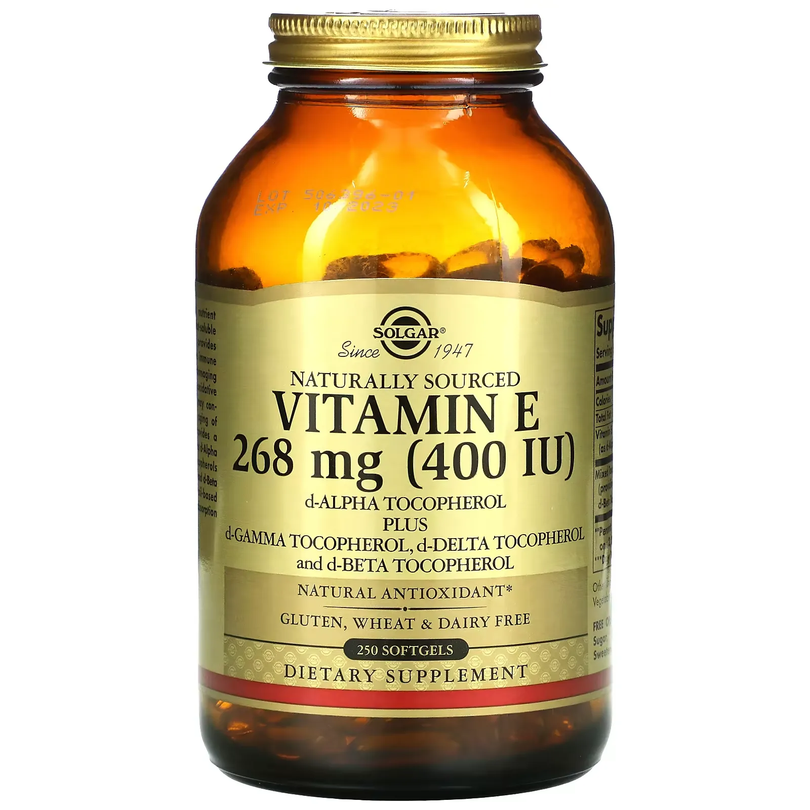 Naturally Sourced Vitamin E, 268 mg (400 IU), 250 Softgels