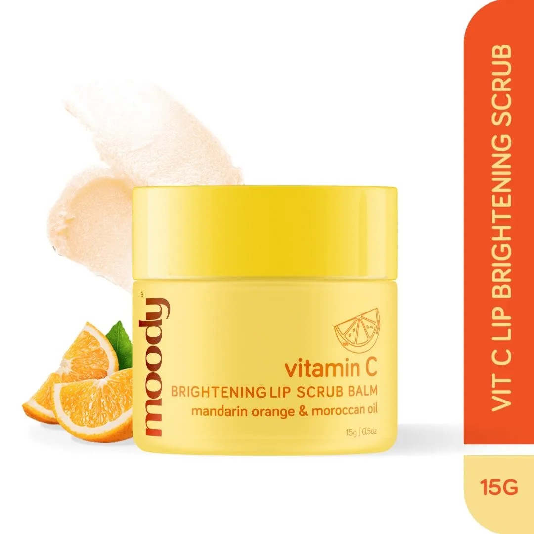 Moody Vitamin C Brightening Lip Scrub Balm With Mandarin Orange & Moroccan Oil