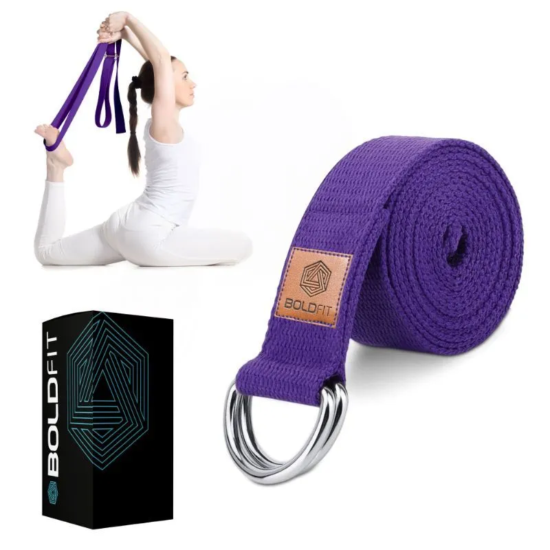 Boldfit Yoga Belt For Women And Men - Y - 8 Feet (Purple)