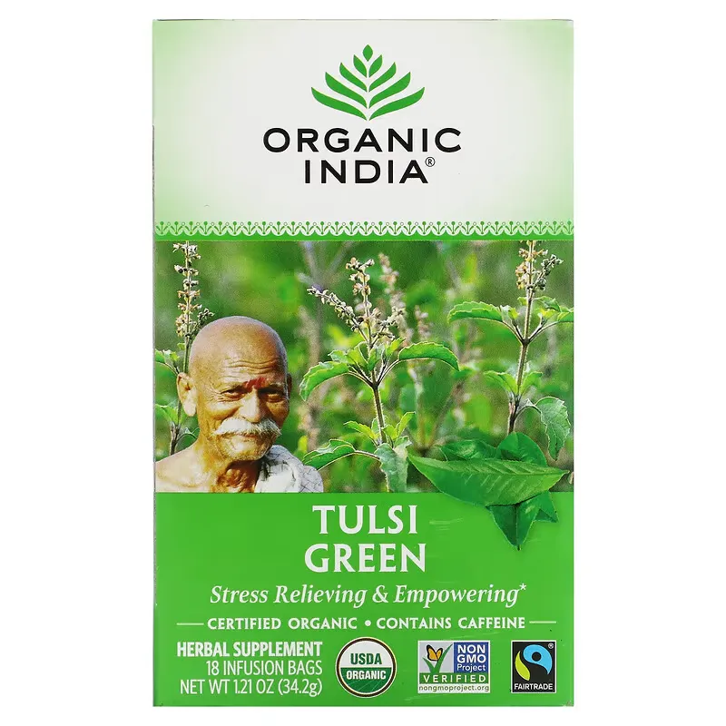 Tulsi Tea, Green, 18 Infusion Bags, 1.21 oz (34.2 g)