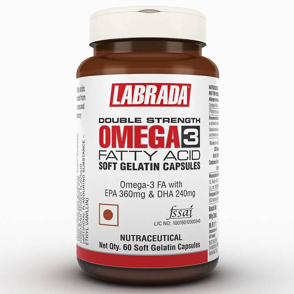 Labrada Double Strength OMEGA 3,  60 capsules