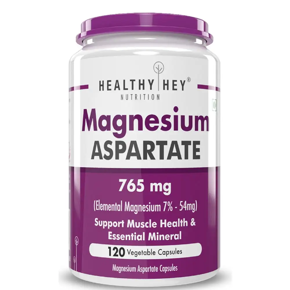 HealthyHey Nutrition Magnesium Aspartate,  Unflavoured  120 veggie capsule(s)