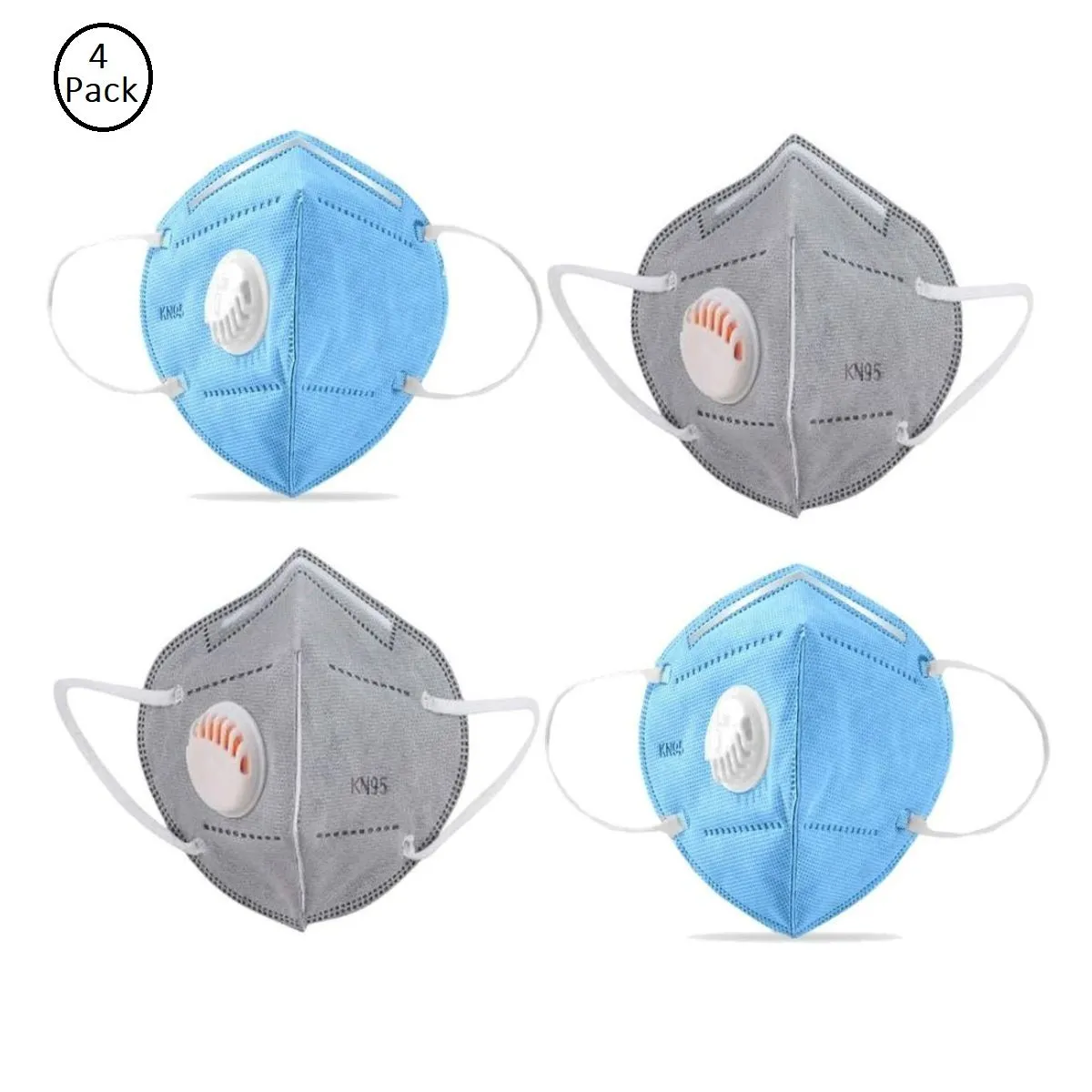 OOMPH Pack of 4 Anti-Pollution Reusable 5 Layer Mask - Blue Grey