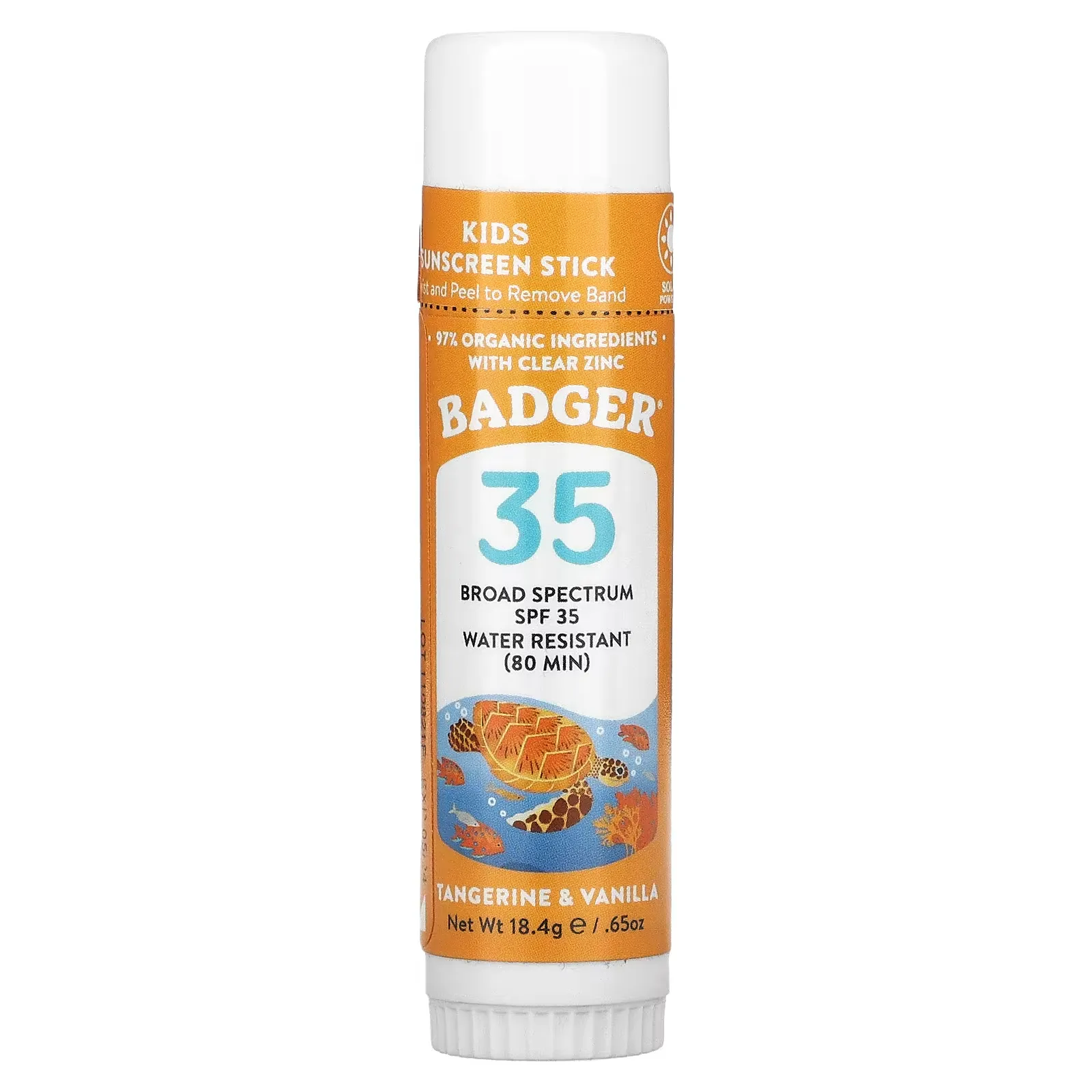 Kids, Sunscreen Stick, SPF 35, Tangerine & Vanilla, 0.65 oz (18.4 g)