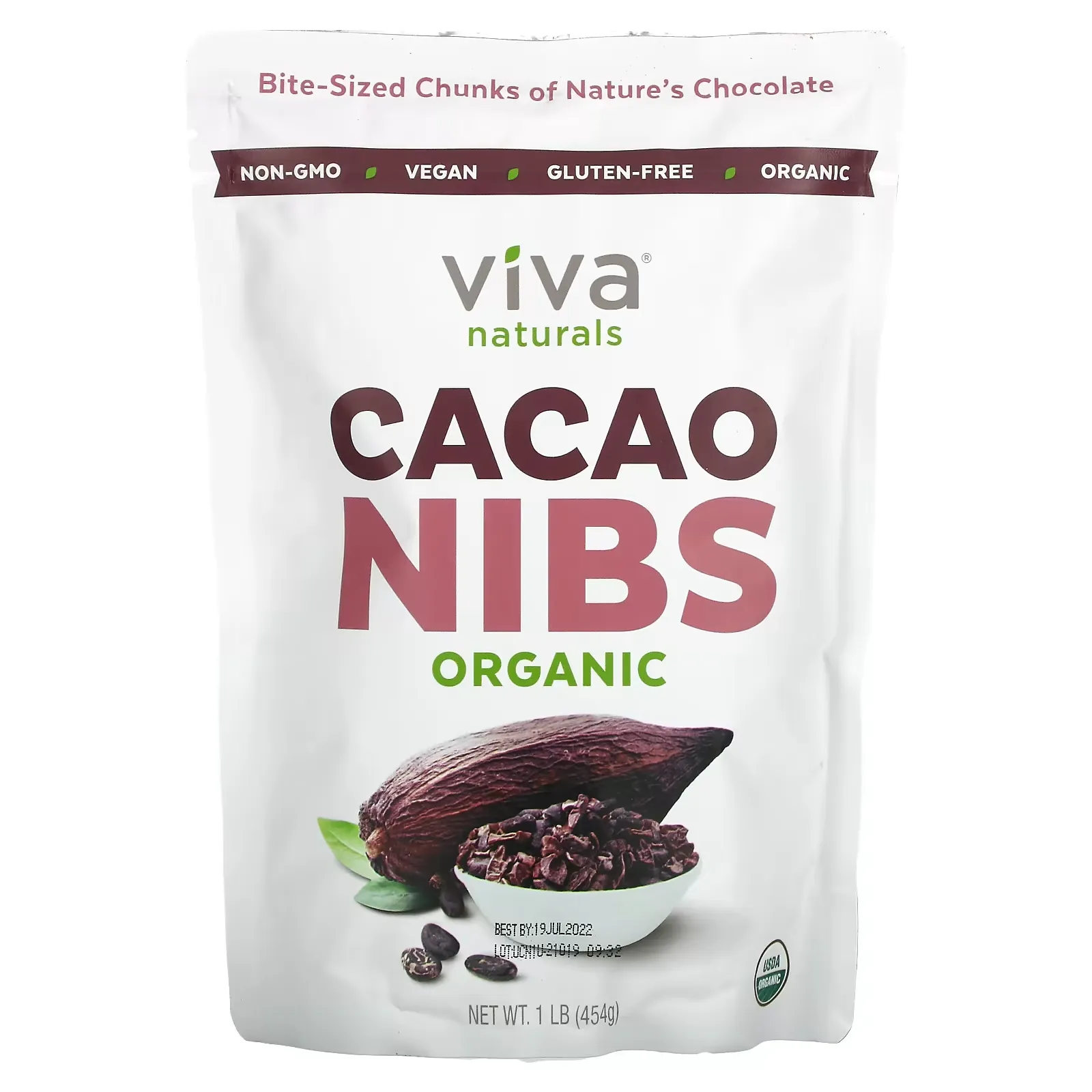 Organic Cacao Nibs , 1 lb (454 g)