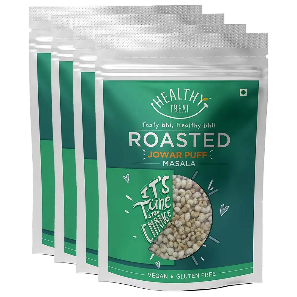 Healthy Treat Roasted Jowar Puff (Pack of 4),  Each 100g Masala  0.400 kg