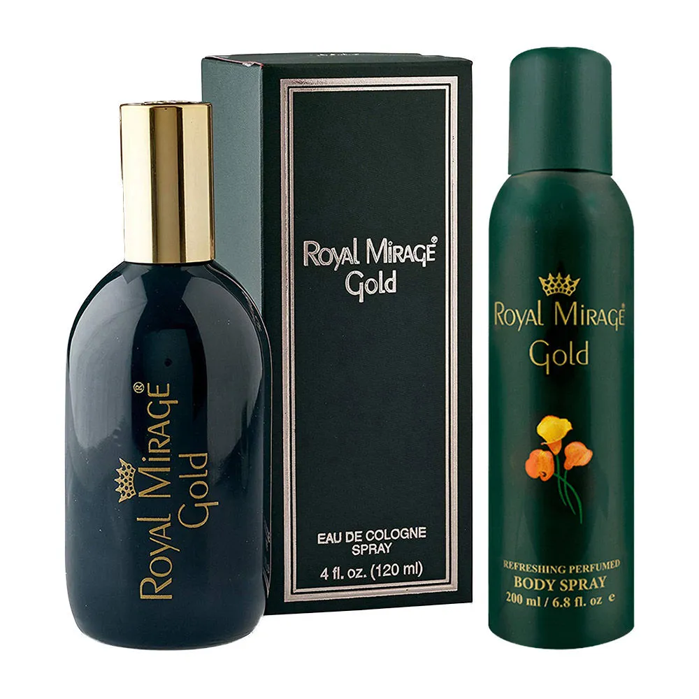 Royal Mirage Gold Cologne Spary & Gold Deododrant - Pack Of 2