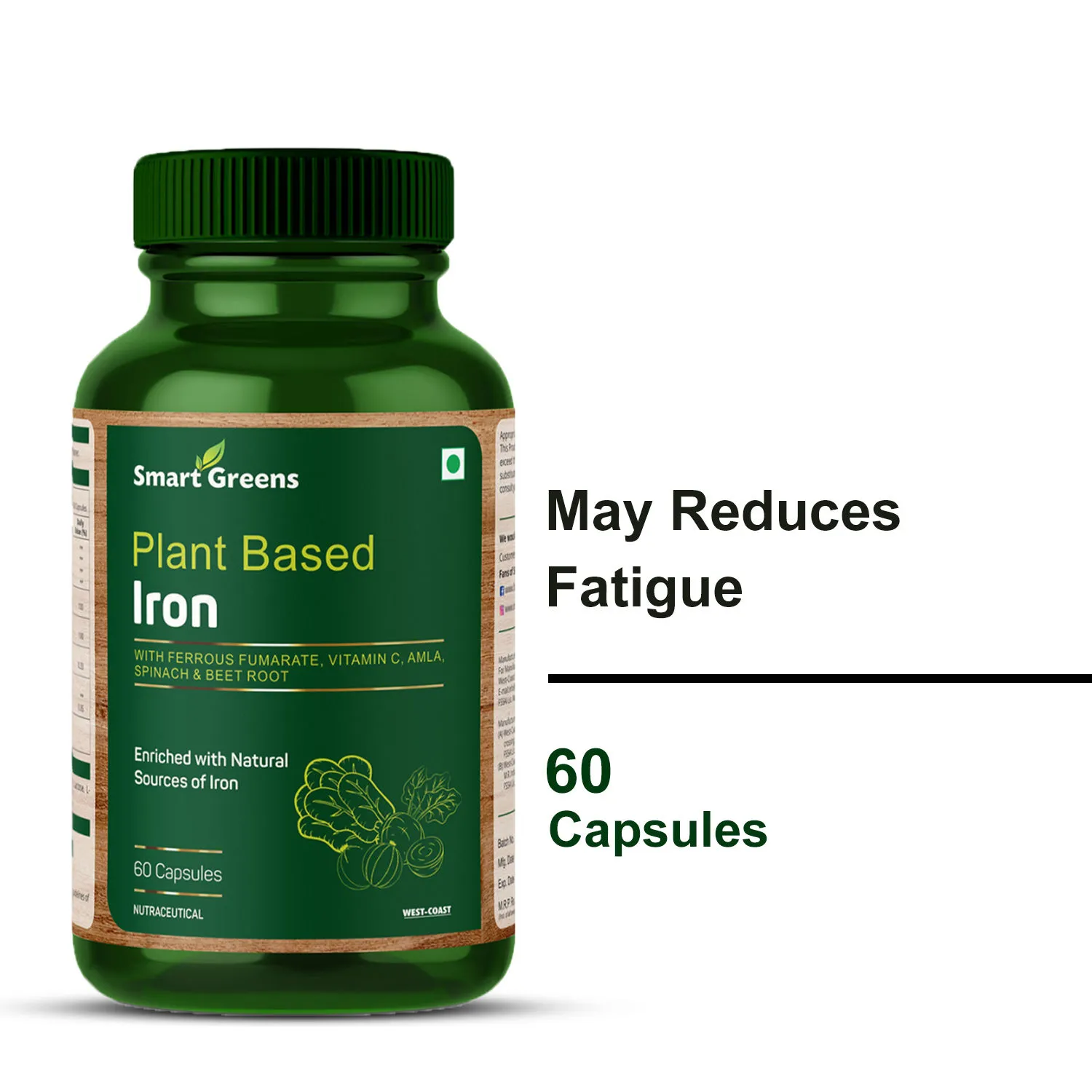 Smart Greens Plant Based Iron Capsules