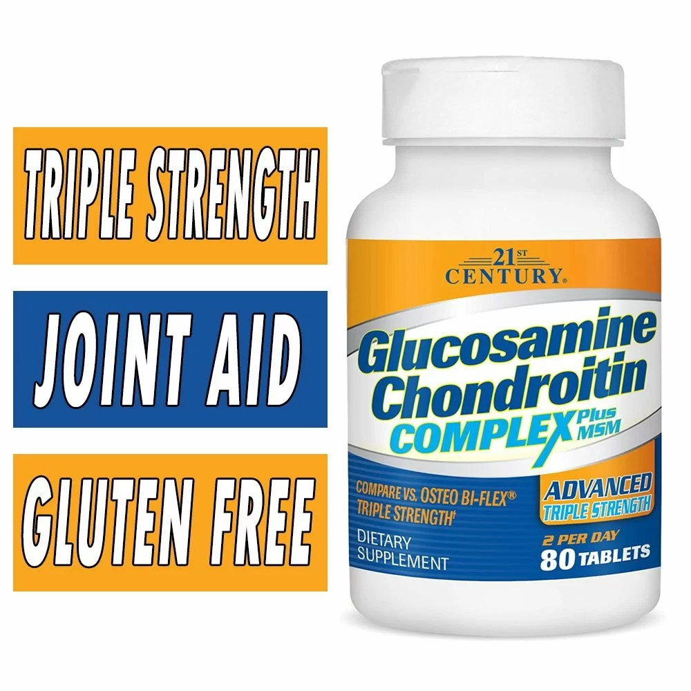 21st Century Glucosamine Chondroitin Complex Plus MSM Advanced Triple Strength - 80 Tabs