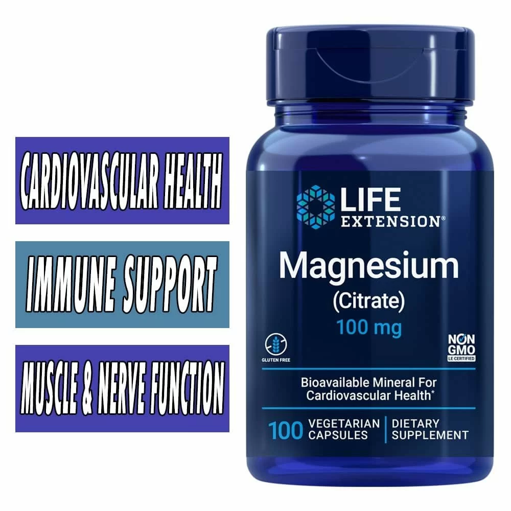 Life Extension Magnesium Citrate - 100 mg - 100 Veg Caps