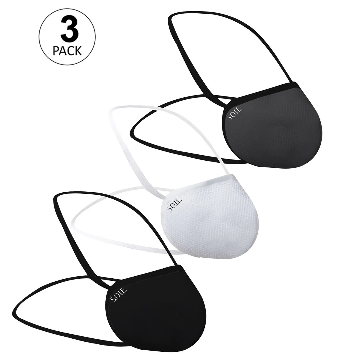 SOIE 8 Layer Reusable Sn 99.9 Protection Head Loops Freedom Mask Pack Of 3 - Multi-Color (M)