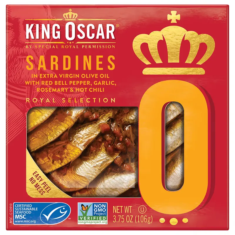 Sardines In Extra Virgin Olive Oil, With Red Bell Pepper, Garlic, Rosemary & Hot Chili, 3.75 oz (106 g)