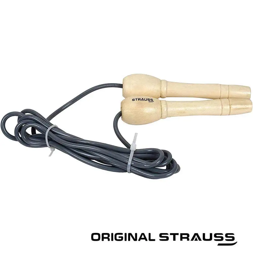 Strauss Wooden Skipping Rope,  Grey  Free Size