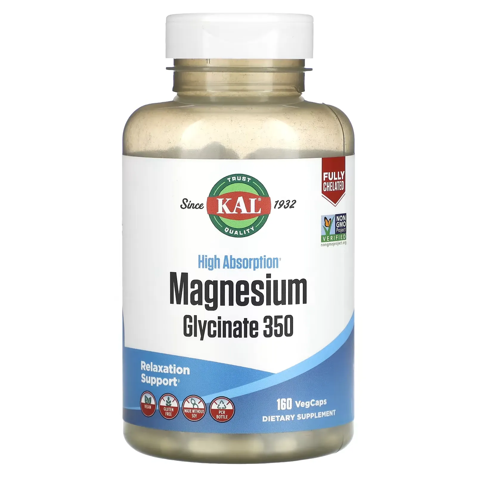 High Absorption Magnesium Glycinate 350, 160 VegCaps