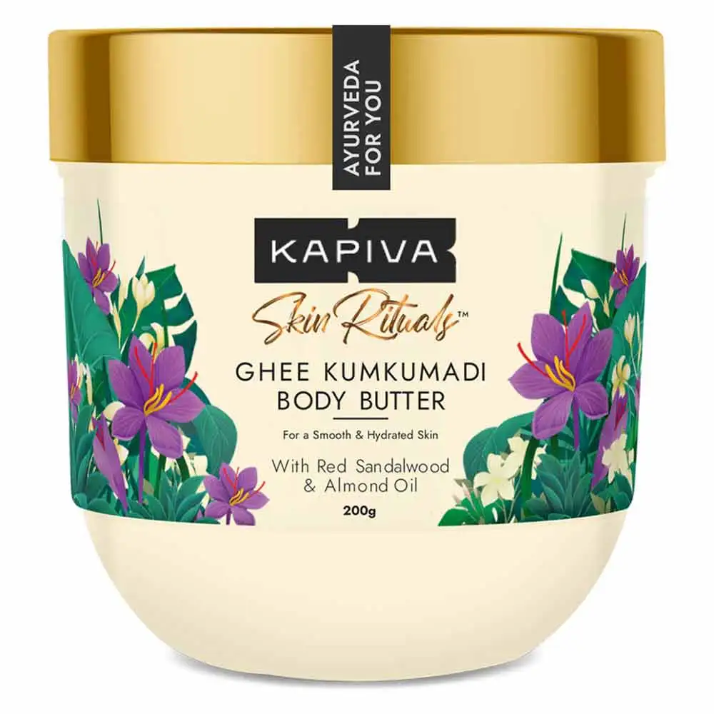 Kapiva Ghee Kumkumadi Body Butter,  200 g  with Red Sandalwood & Almond Oil