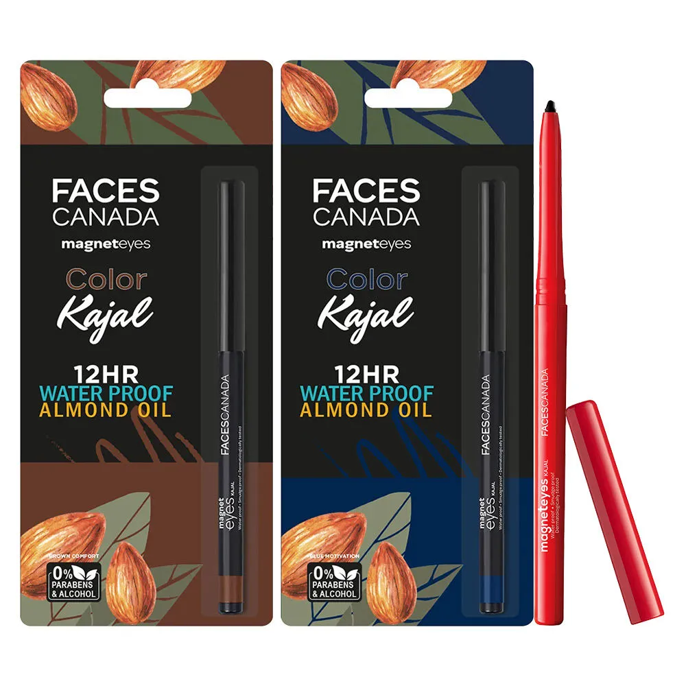 Faces Canada Magneteyes Kajal Combo - Black + Brown & Blue