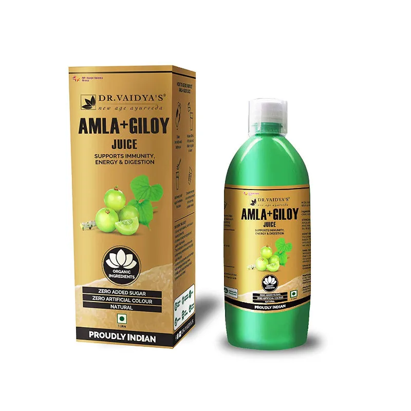 Dr. Vaidya's Amla And Giloy Juice - Supports Immunity , Energy & Digestion