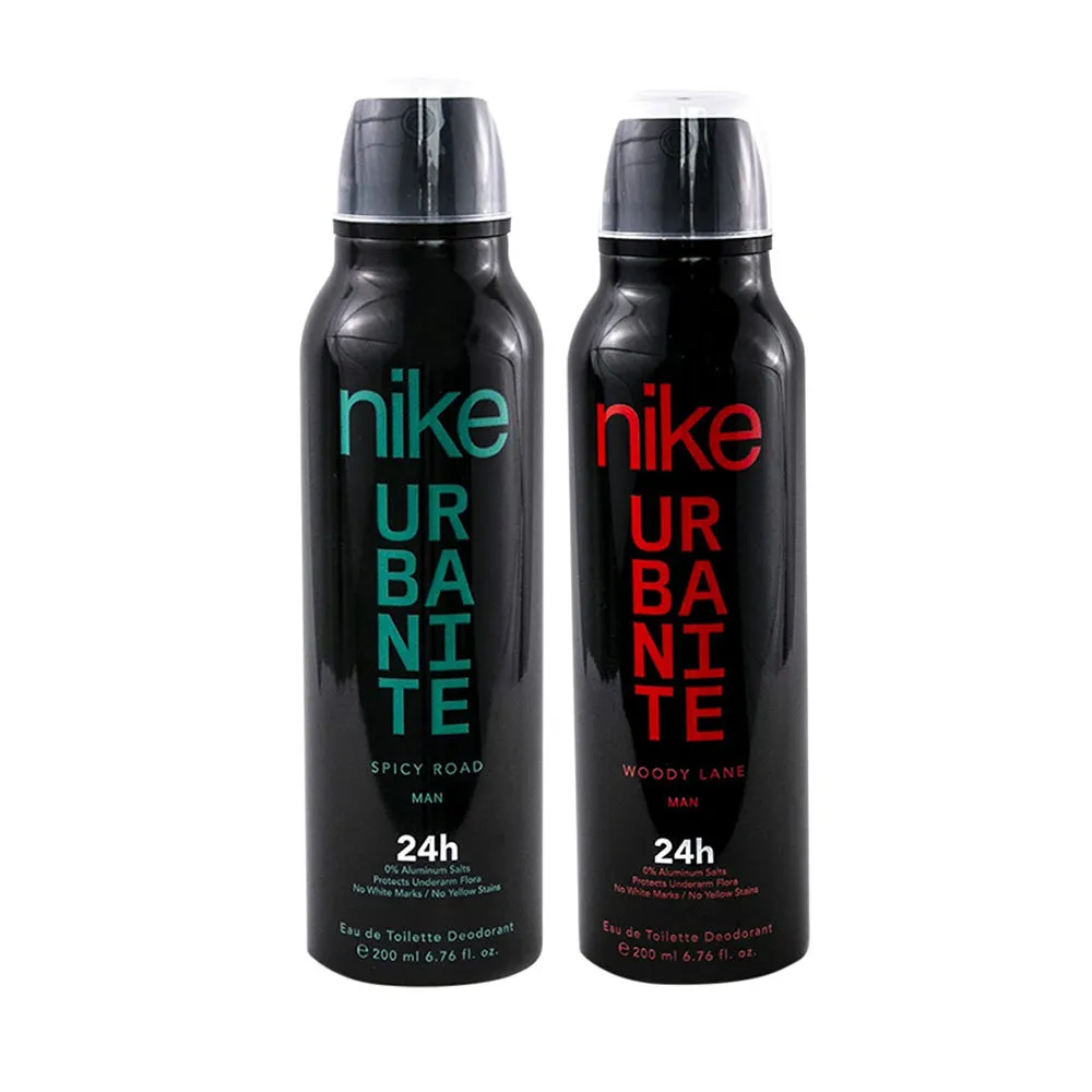 Nike Urbanite Spicy Road + Woody Lane Man Eau De Toilette Deodorant - Pack Of 2