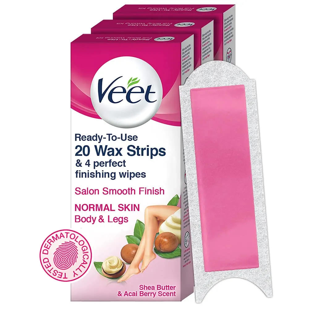 Veet Shea Butter Full Body Waxing Kit For Normal Skin - Pack Of 3